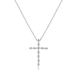 Diamond Cross Pendant In Sterling Silver (1/10 Ct. Tw.)