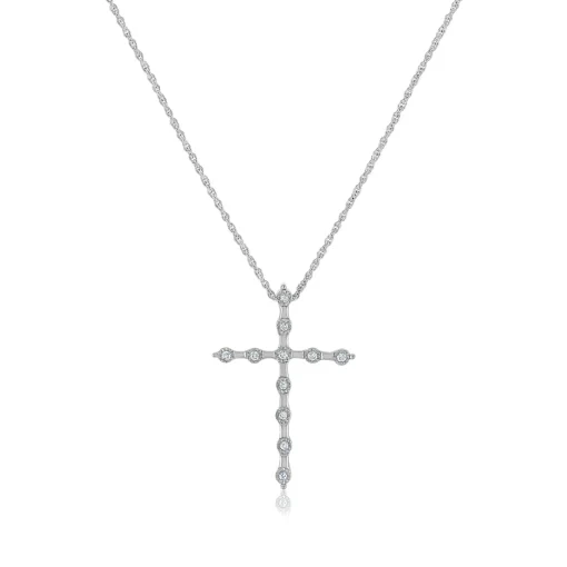 Diamond Cross Pendant In Sterling Silver (1/10 Ct. Tw.)