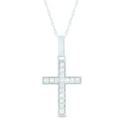 Diamond Cross Pendant In 10K Gold (1/8 Ct. Tw.)