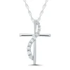 Diamond Cross Pendant In 10K White Gold (1/10 Ct. Tw.)