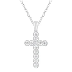 Diamond Cross Pendant In 10K White Gold (1/4 Ct. Tw.)
