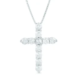 Diamond Cross Pendant In 14K White Gold (1/2 Ct. Tw.)