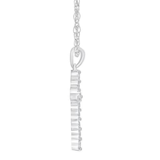 Diamond Cross Pendant In 10K White Gold (1/4 Ct. Tw.)