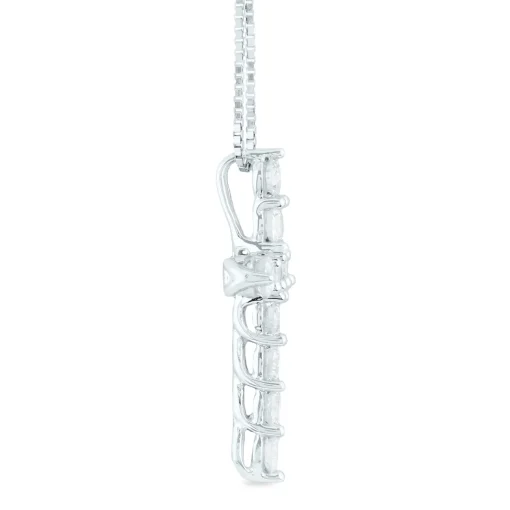 Diamond Cross Pendant In 14K White Gold (1/2 Ct. Tw.)