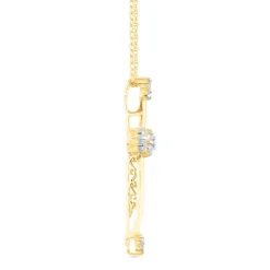 Diamond Cross Pendant In 10K Yellow Gold (1/3 Ct. Tw.)
