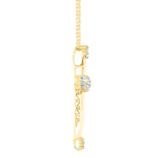 Diamond Cross Pendant In 10K Yellow Gold (1/3 Ct. Tw.)