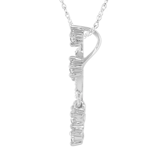 Diamond Cross Pendant In 10K White Gold (1/7 Ct. Tw.)