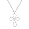 Diamond Cross Pendant With Loop Design In 10K White Gold (1/2 Ct. Tw.)