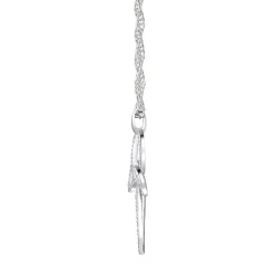 Diamond Cross Pendant With Loop Design In 10K White Gold (1/2 Ct. Tw.)