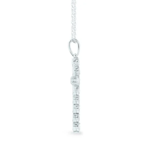 Diamond Cross Pendant With Illusion Settings In 10K White Gold (1/4 Ct. Tw.)