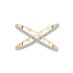 Diamond Crossover Ring In 14K Yellow Gold (1/4 Ct. Tw.)