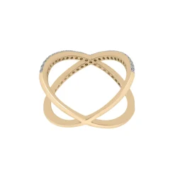 Diamond Crossover Ring In 14K Yellow Gold (1/4 Ct. Tw.)