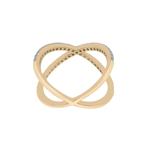 Diamond Crossover Ring In 14K Yellow Gold (1/4 Ct. Tw.)