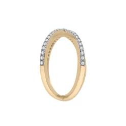 Diamond Crossover Ring In 14K Yellow Gold (1/4 Ct. Tw.)