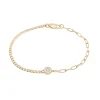 Diamond Cuban And Paperclip Chain Bracelet In Vermeil (1/10 Ct. Tw.)