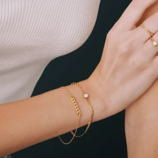 Diamond Cuban And Paperclip Chain Bracelet In Vermeil (1/10 Ct. Tw.)