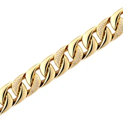 Diamond Curb Chain Bracelet In 10K Yellow Gold, 8.5" (3/4 Ct. Tw.)