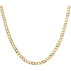 Diamond Curb Chain Necklace In 10K Yellow Gold, 22" (1/4 Ct. Tw.)