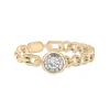 Diamond Curb Link Ring In Vermeil (1/10 Ct. Tw.)