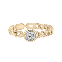 Diamond Curb Link Ring In Vermeil (1/10 Ct. Tw.)