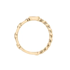 Diamond Curb Link Ring In Vermeil (1/10 Ct. Tw.)
