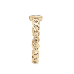 Diamond Curb Link Ring In Vermeil (1/10 Ct. Tw.)
