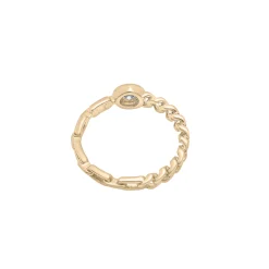 Diamond Curb Link Ring In Vermeil (1/10 Ct. Tw.)