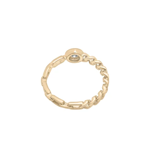 Diamond Curb Link Ring In Vermeil (1/10 Ct. Tw.)
