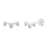 Diamond Curve Bar Stud Earrings In 10K White Gold (1/10 Ct. Tw.)