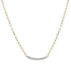Diamond Curved Bar Necklace In Vermeil (1/7 Ct. Tw.)