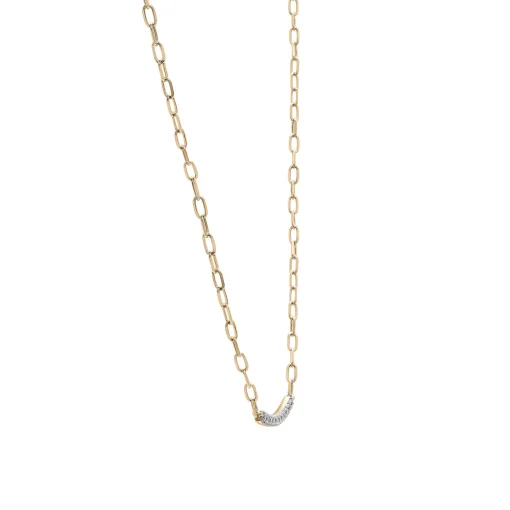 Diamond Curved Bar Necklace In Vermeil (1/7 Ct. Tw.)