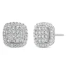 Diamond Cushion Cluster Halo Earrings In 14K White Gold (2 Ct. Tw.)