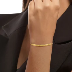 Diamond Cut Bar Bolo Bracelet In 14K Yellow Gold