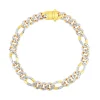 Diamond Cut Figaro Bracelet In 14K Yellow Gold, 8Mm, 8.25"