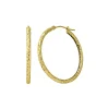 Diamond Cut Hoop Earrings In 14K Yellow Gold