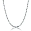 Diamond Cut Rope Chain In Sterling Silver, 20"