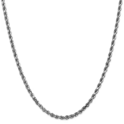 Diamond Cut Rope Chain In 14K White Gold, 28"