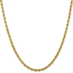 Diamond Cut Rope Chain In 14K Yellow Gold, 30"
