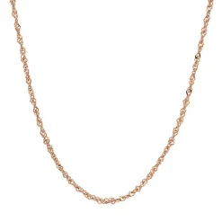 Diamond Cut Singapore Chain In 14K Rose Gold, 20"