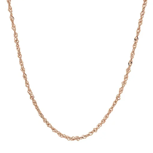 Diamond Cut Singapore Chain In 14K Rose Gold, 20"