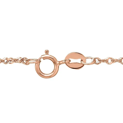 Diamond Cut Singapore Chain In 14K Rose Gold, 20"