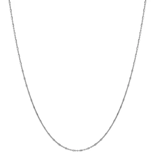 Diamond Cut Square Bead Necklace In Sterling Silver