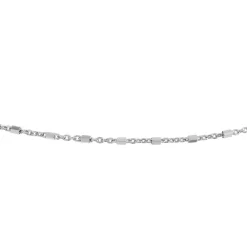 Diamond Cut Square Bead Necklace In Sterling Silver