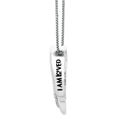 Diamond D Initial Pendant In Sterling Silver & 14K Rose Gold