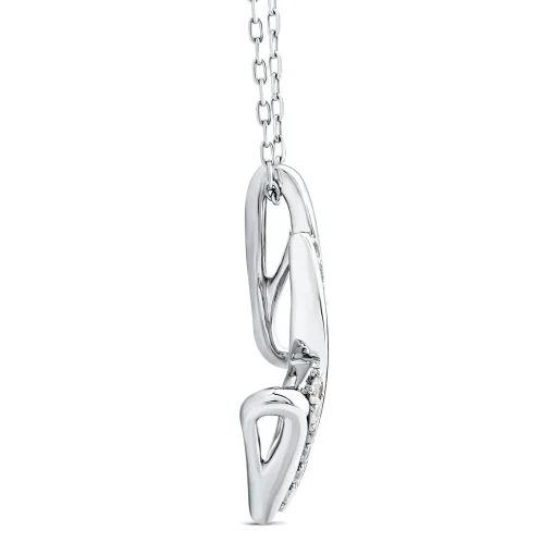 Diamond Dangle Pendant In 10K White Gold (1/5 Ct. Tw.)