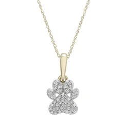 Diamond Dog Paw Pendant In 10K Yellow Gold (1/10 Ct. Tw.)