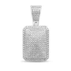 Diamond Dog Tag In Sterling Silver (1/2 Ct. Tw.)