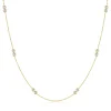Diamond Double Bezel Adjustable Necklace In 10K Yellow Gold (1/4 Ct. Tw.)