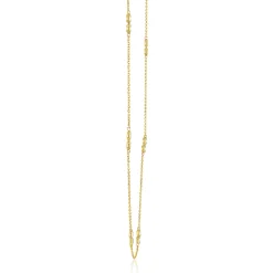Diamond Double Bezel Adjustable Necklace In 10K Yellow Gold (1/4 Ct. Tw.)