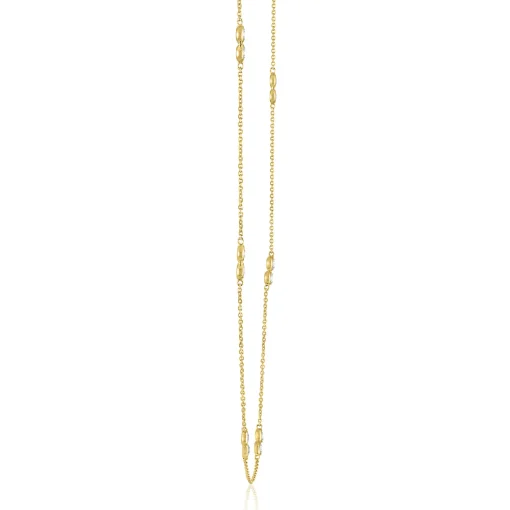 Diamond Double Bezel Adjustable Necklace In 10K Yellow Gold (1/4 Ct. Tw.)